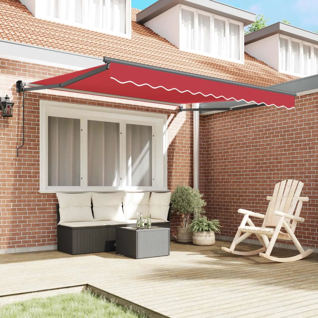 Tenda Retrattile Rosso 350 x 250 cm Poliestere e Alluminio 3330440