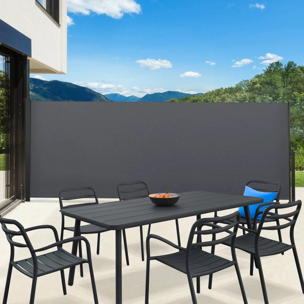 IDMarket - Tenda sole laterale retrattile 180 x 400 cm grigio antracite