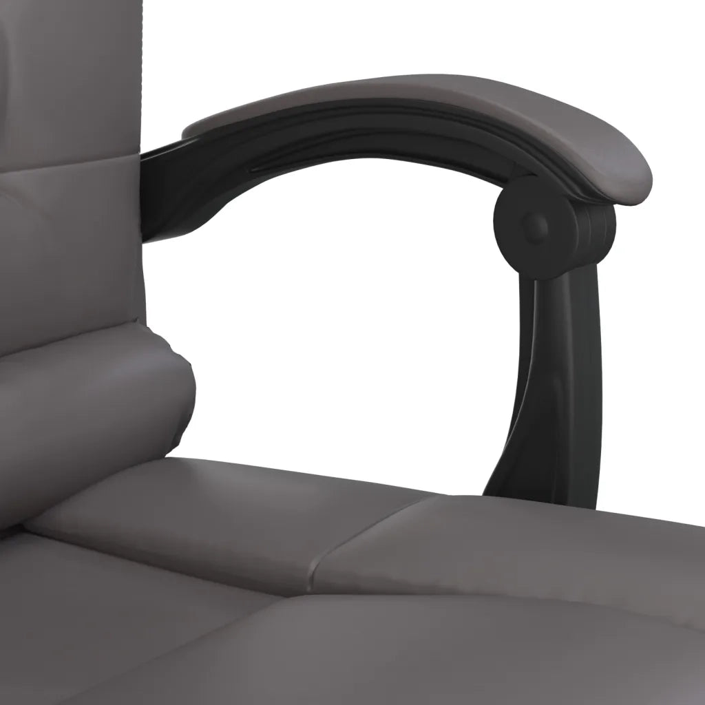Poltrona da Ufficio Massaggiante | Sedia Relax Reclinabile Grigio Similpelle