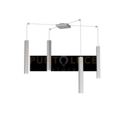SQUARE TUBE SOSPENSIONE 4 LUCI GRIGIO CAVO CM.250 CON BASE 1173-S4-GR