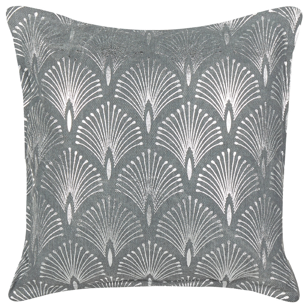 Set di 2 cuscini moderni in cotone grigio con motivo geometrico fatti a mano e sfoderabili 45 x 45 cm con imbottitura stile boho