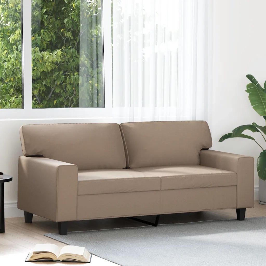 Divano a 2 Posti Cappuccino 140 cm in Similpelle 359421