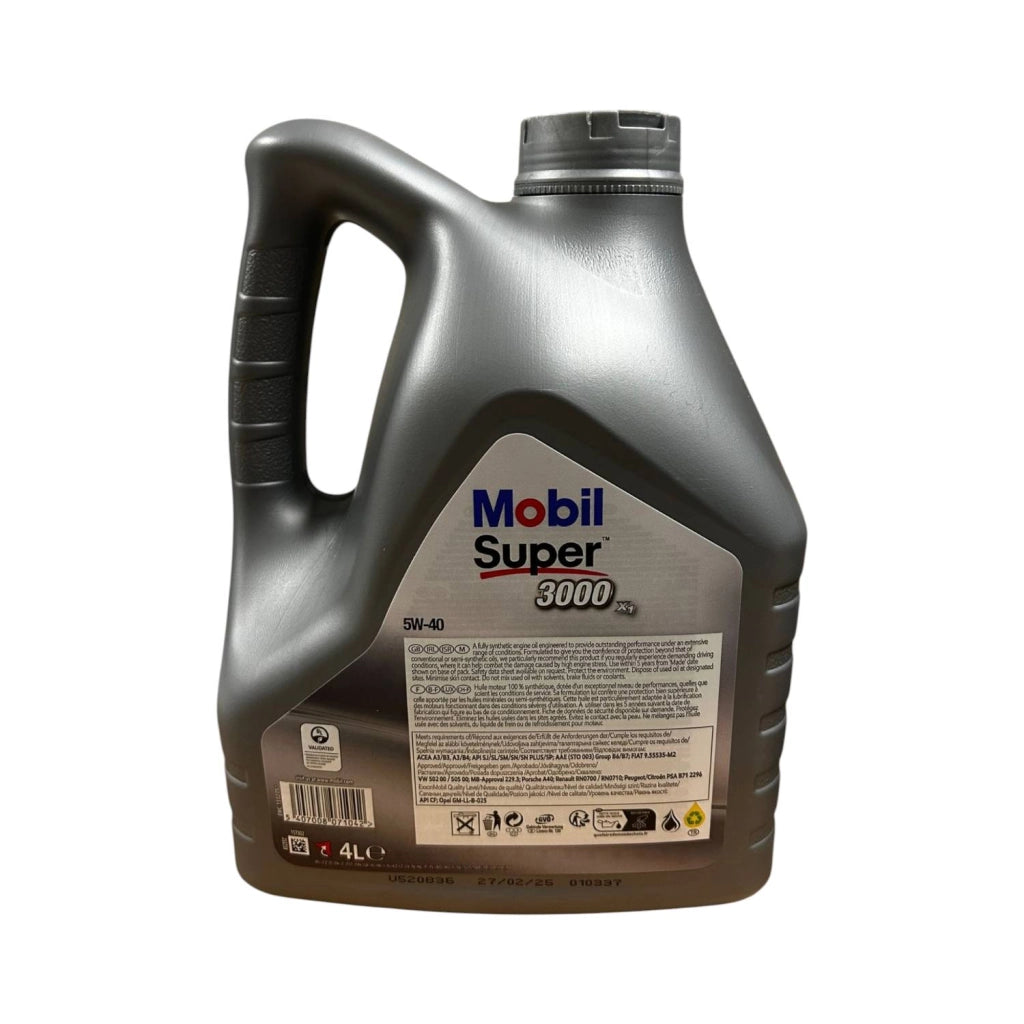 OLIO LUBRIFICANTE PER MOTORI MOBIL SUPER 5W-40 BENZIA E DIESEL 3000x1 4LT