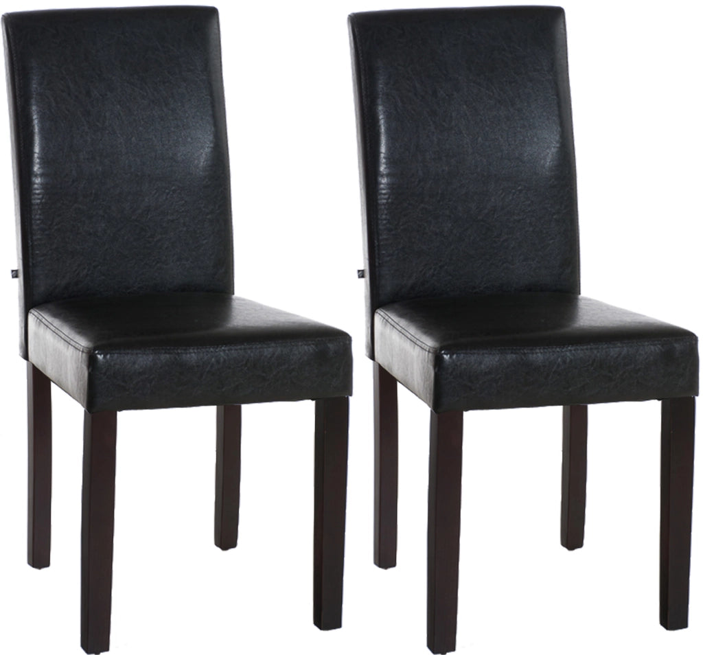 Set 2 sedie da pranzo Ina in similpelle marrone,marrone scuro