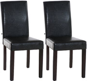 Set 2 sedie da pranzo Ina in similpelle marrone,marrone scuro