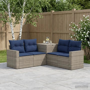 Set di divani 5 pz Grigio e Blu Navy Rattan sintetico e Acciaio 3447861