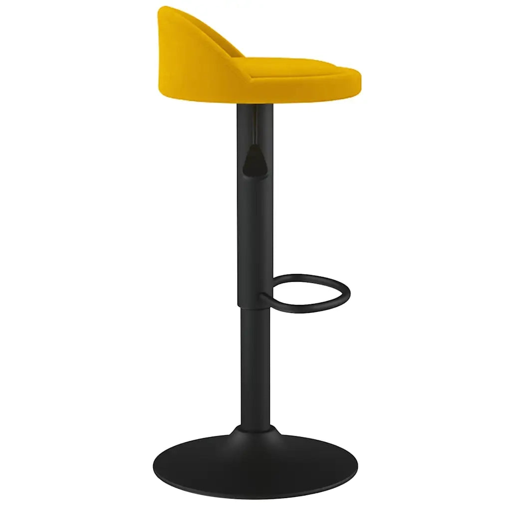 Sgabello da Bar Giallo in Velluto 333597