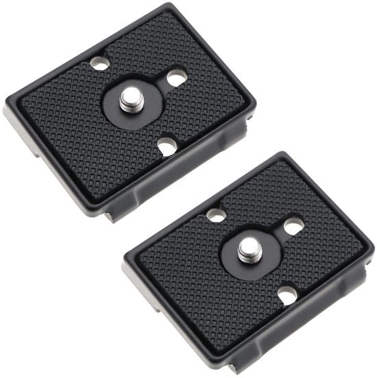 Piattaforma di Rilascio Rapido - 2x Alluminio - Compatibile con Manfrotto 200PL/128RC/141RC - Nero - 51x42x10mm - Resistente ai Colpi - Piattaforma per Tripode