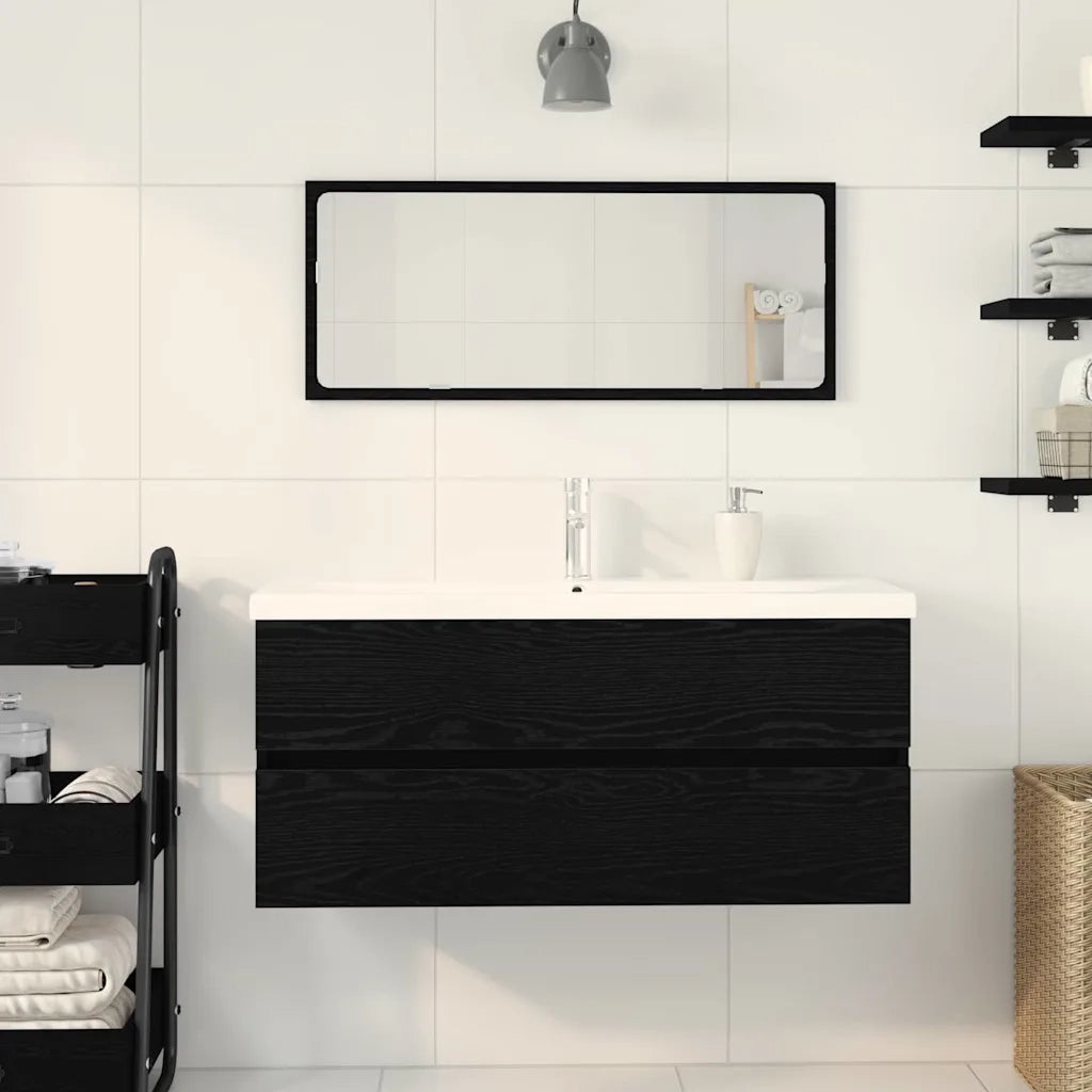 Armadio per Lavabo da Bagno Rovere Nero 100 x 39 x 62 cm 3333140