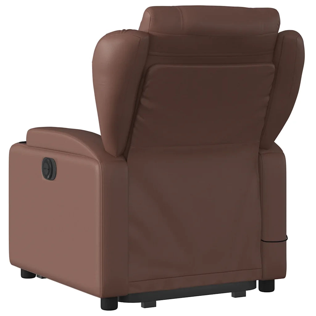 Poltrona Alzapersona Elettrica Reclinabile Marrone Similpelle 3204567