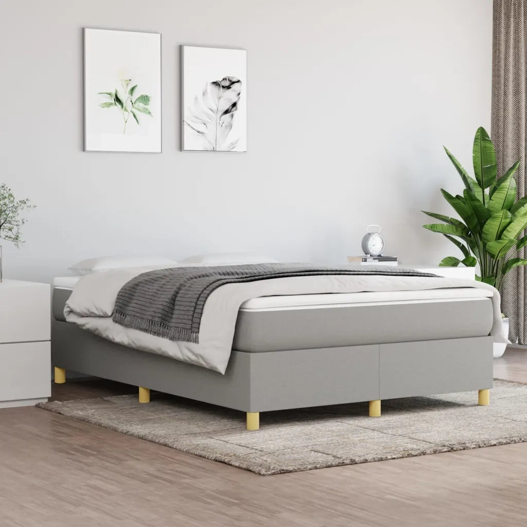Struttura Letto a Rete a Molle Grigio Chiaro 140x200 cm Tessuto 3120961