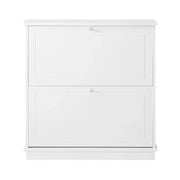Scarpiera con 2 ante e 4 ripiani, colore: bianco, dimensioni: ca. 76 x 78 x 18 cm FSR99-W