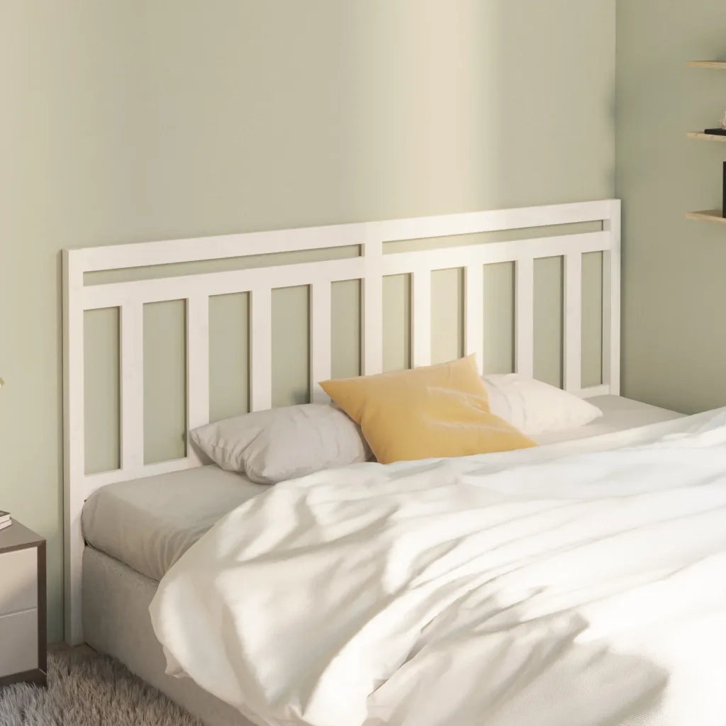Testiera | Testata per Letto Bianca 186x4x100cm in Legno Massello di Pino