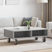 Tavolino con Ruote Grigio Sonoma 90 x 50 x 30 cm 891021