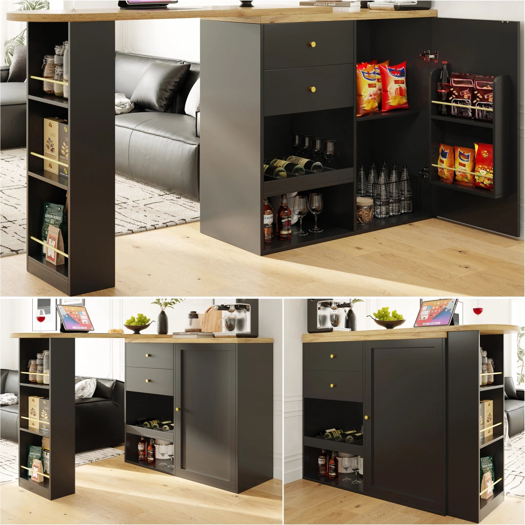 ARMADIO MODULARE L 105x39x102 cm Nero in MDF con 4 cassetti