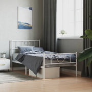 Giroletto con Testiera e Pediera-Struttura Letto Metallo Bianco 90x200 cm 434438