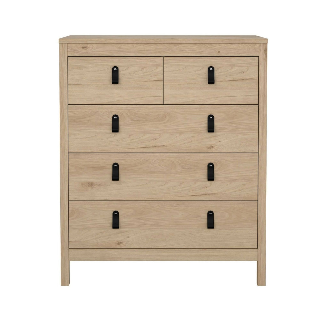 Cassettiera Nicholas, Settimino multiuso, Comò camera da letto, Mobile con cassetti, 82x38 h99 cm, Rovere
