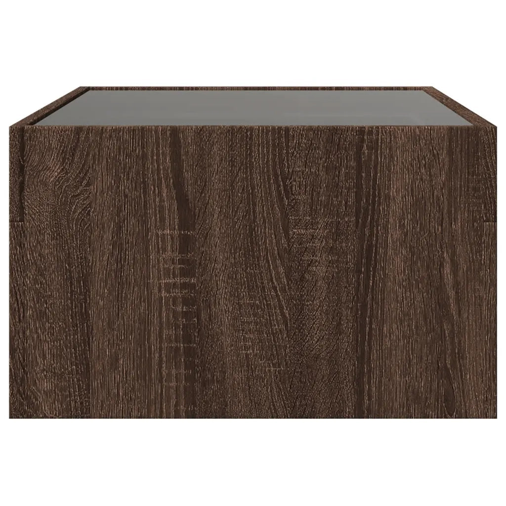 Tavolino da Salotto con LED Infinity Rovere Marrone 70x50x30 cm