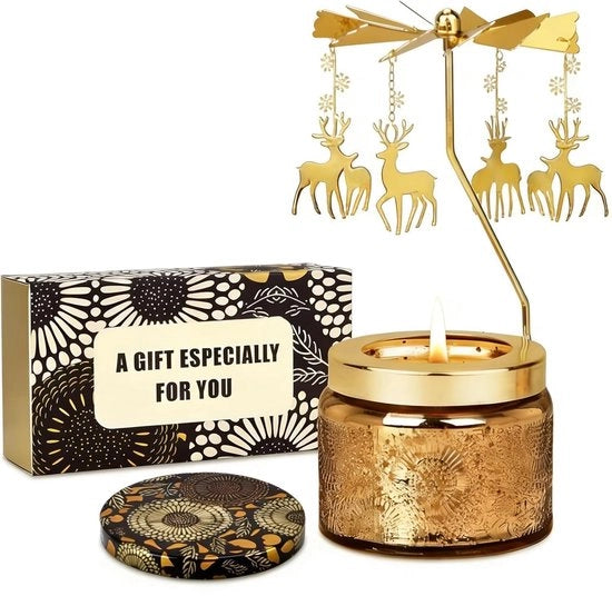 Candela a Olio con Profumo di Rosa - Fiamma Rotante a Forma di Neve - Regalo per Donna - Lampada da Tavolo Decorativa - Olio di Soia Naturale - Bruciatura Pulita - Candele a Olio