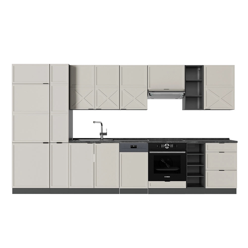 Cucina componibile Fame-Line GrigioBeige/Antracite 355 cm, PL Antracite Vicco