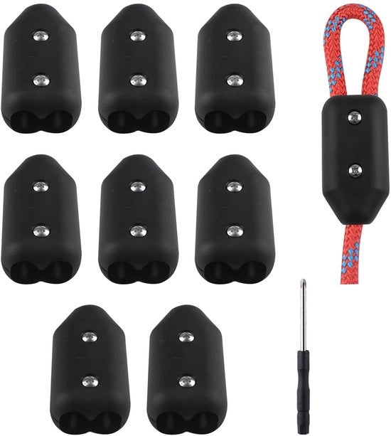 Touwklem per 8 pezzi - Clip per cavo in plastica - Adatto per cavi in nylon da 9-10 mm - Robusto - Facile da installare - Clip per cavo