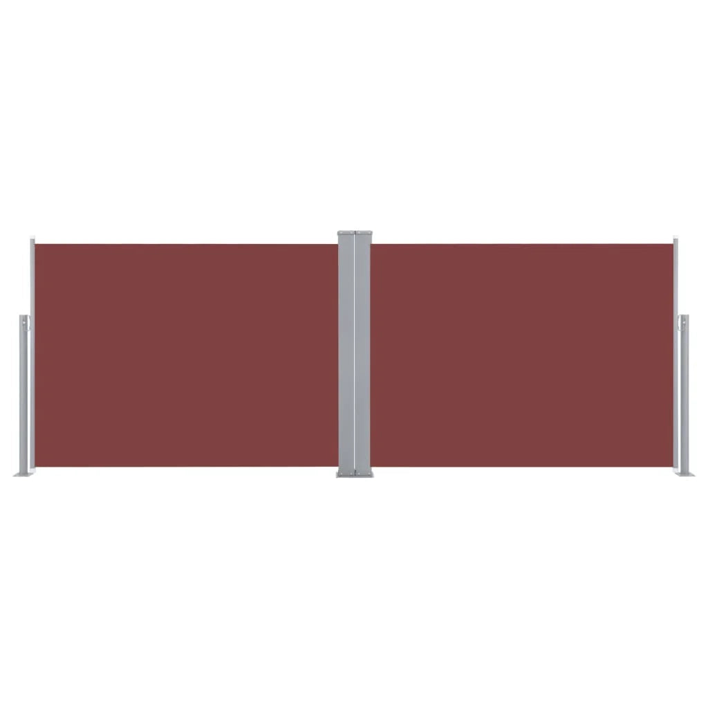 Tenda da sole laterale retrattile/schermo privacy per patio giardino terrazza balcone 100 x 1000 cm marrone 02_0007400