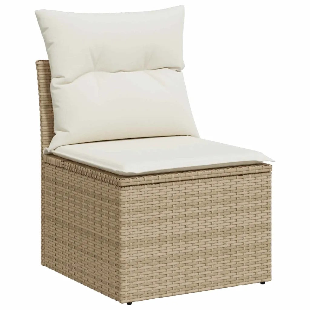 Set Divano da Giardino 8 pcs Beige e Crema polyrattan