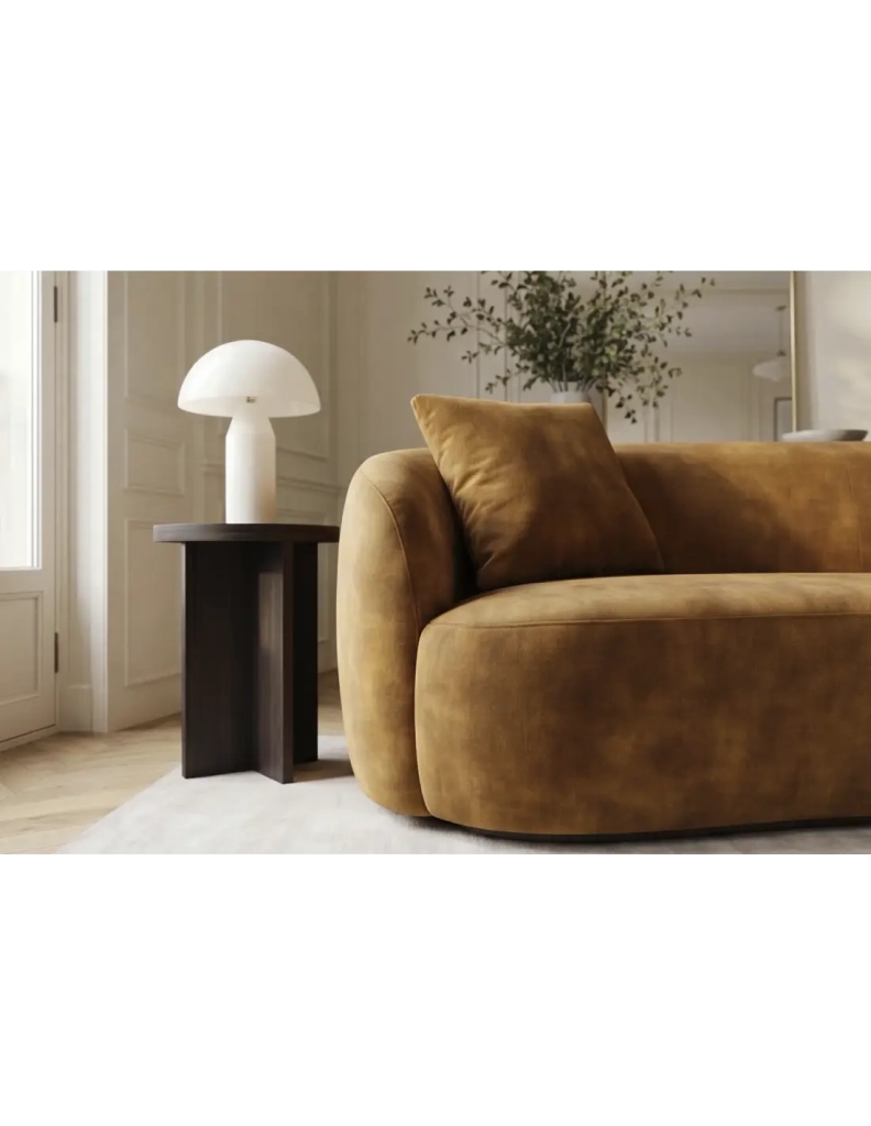 Divano dritto NYJY 2 posti in velluto - Giallo senape - 178 x 67 x 70 cm