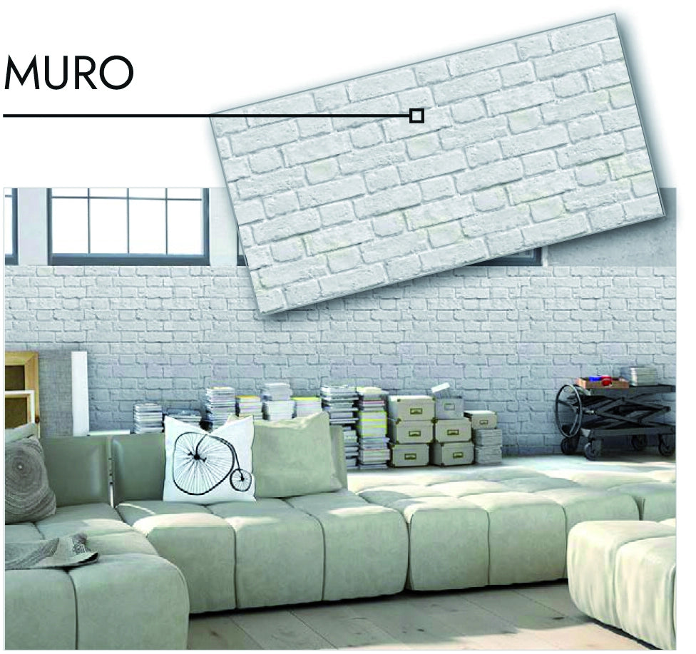 LASTRA DECORATIVA SERIGRAFATA cm. 50x100 - Effetto Muro