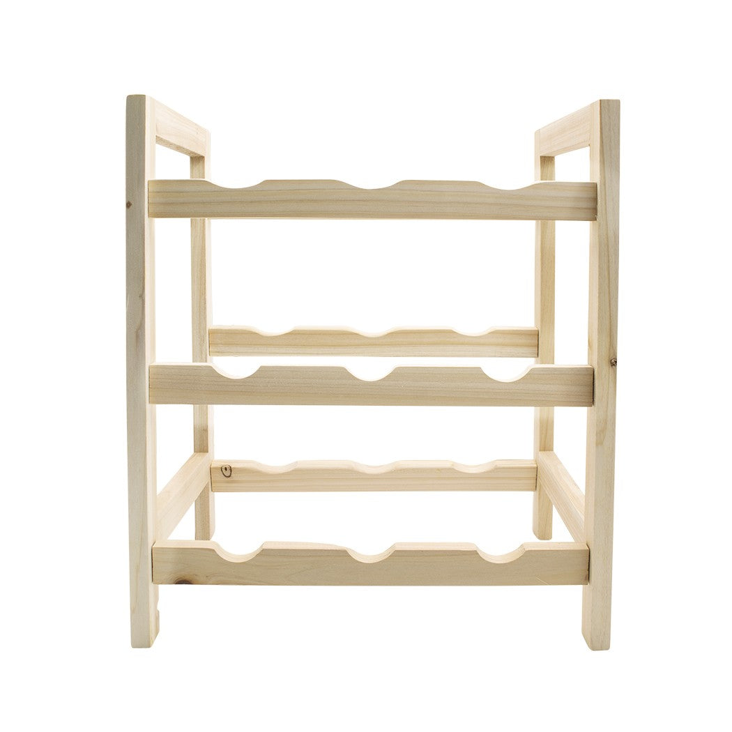 Espositore portabottiglie vino da 9 posti cantinetta in legno chiaro