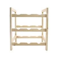 Espositore portabottiglie vino da 9 posti cantinetta in legno chiaro