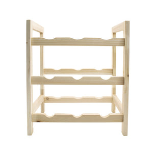 Espositore portabottiglie vino da 9 posti cantinetta in legno chiaro