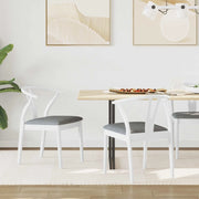 Sedia da pranzo 2 pcs Bianco e Grigio Legno di gomma solido 42020415