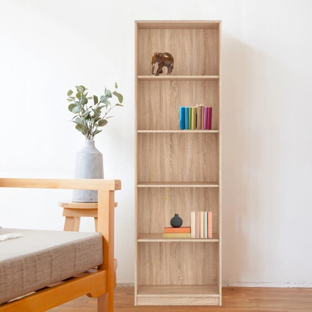 Libreria rovere 197x60x34 cm con 5 nicchie