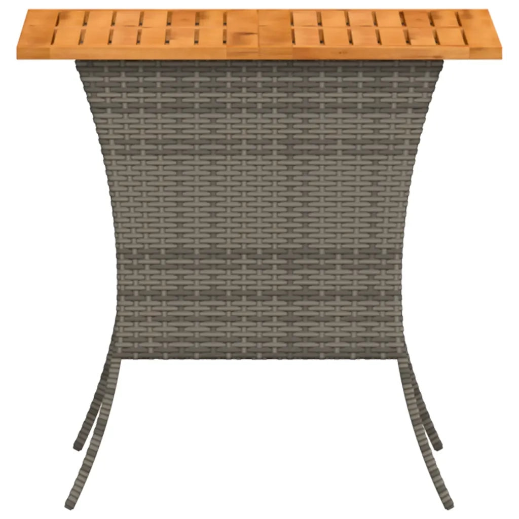 Tavolo Giardino Piano Legno Acacia Grigio 105x75x72 Polyrattan
