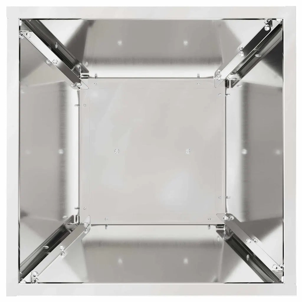 Vaso a Pilastro-Fioriera da Esterno-Contenitore per Piante Argento 35 x 35 x 73 cm