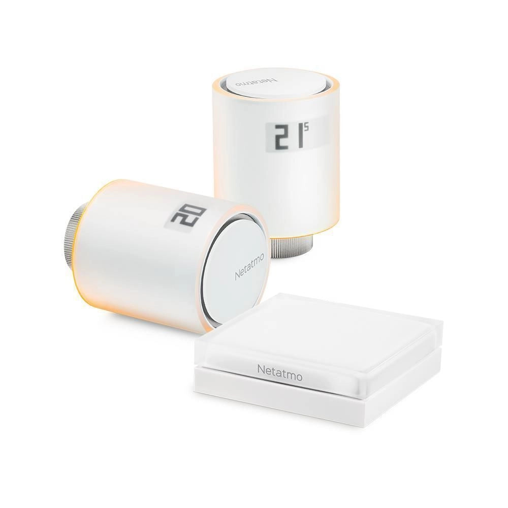 Netatmo NVP-IT Kit Valvole Termostatiche Intelligenti Wi-Fi Starter Pack 2 Valvole Alexa Google HomeKit colore Bianco