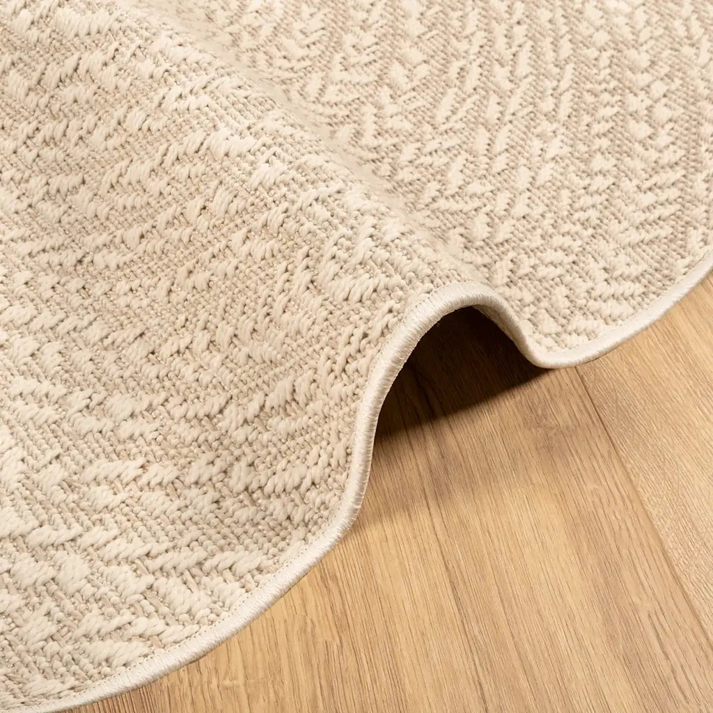 Tappeto ZIZUR Beige Ø 160cm Aspetto Iuta per Interni ed Esterni 4010416
