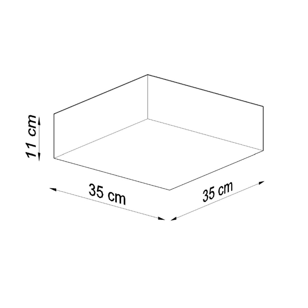 Plafoniera quadrata ANUBIS 35 cm nera 2xE27 Pure Lume