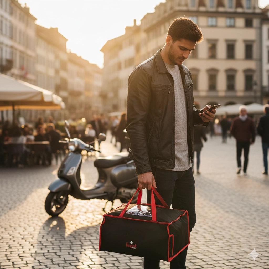 Borsa Porta Pizza 35x35x20 cm in Cordura Regina Nera