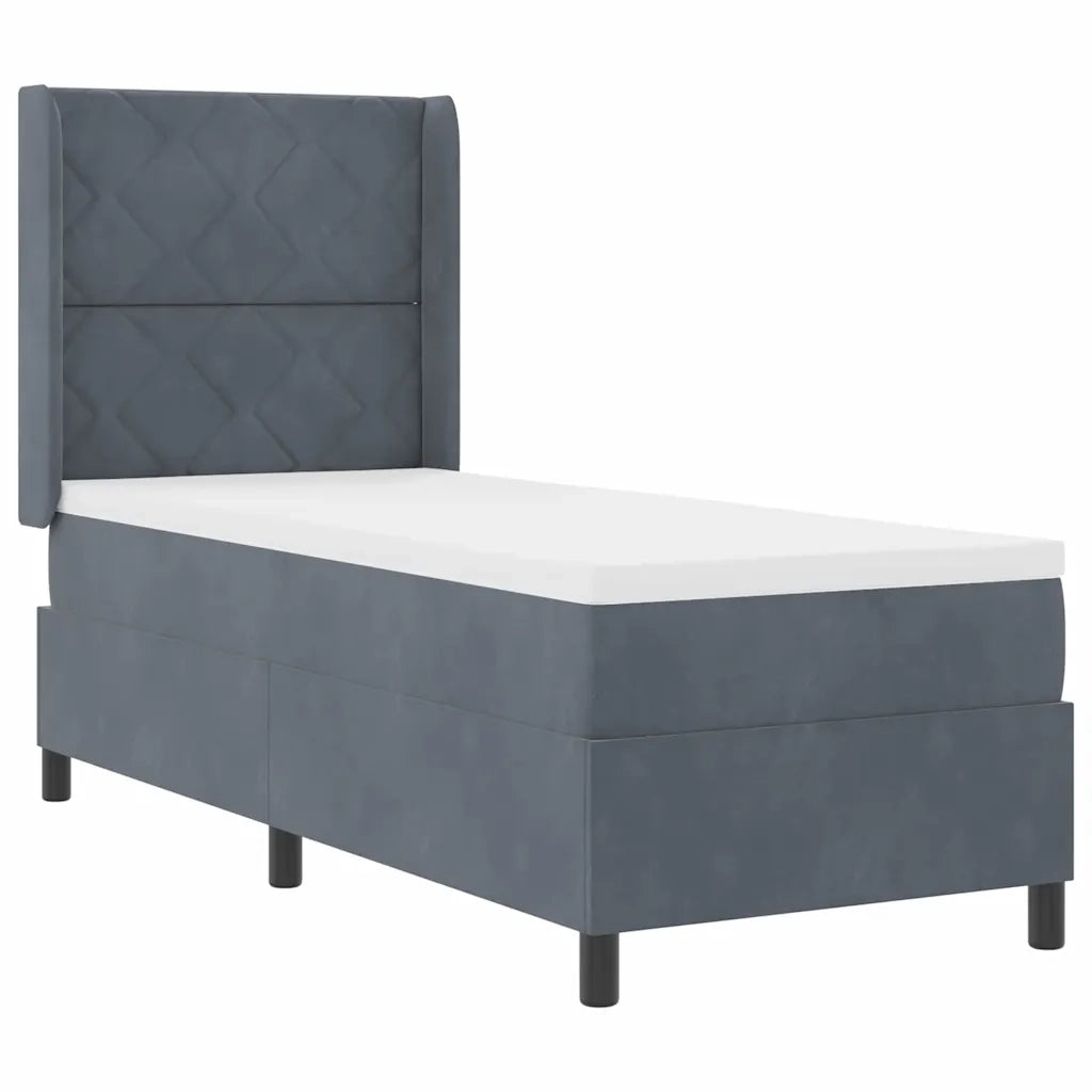Letto a molle con strisce LED Grigio scuro 80 x 200 cm Velluto 3343893