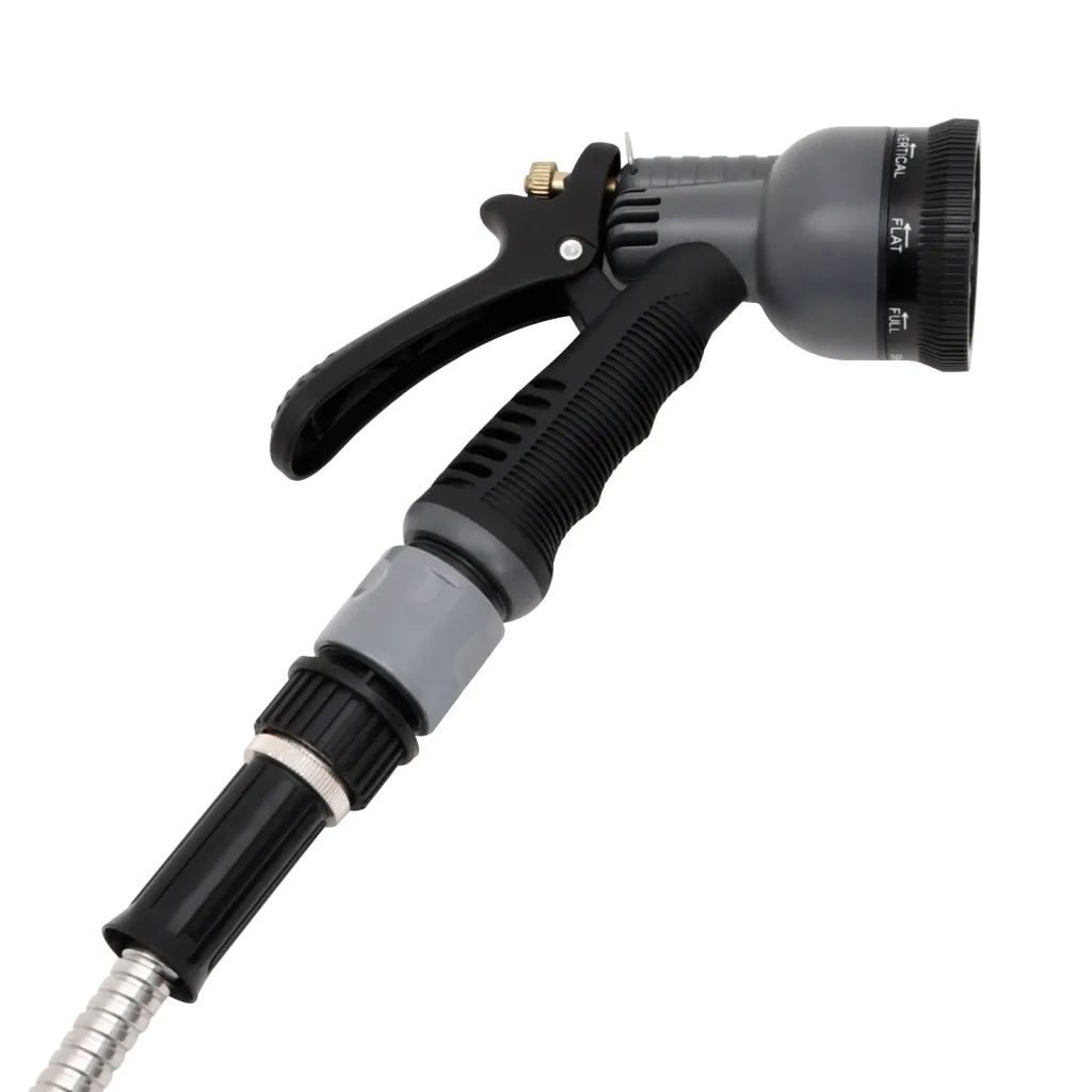 Tubo da Giardino con Ugello Spray Argento 0,6" 15 m in Acciaio 154511