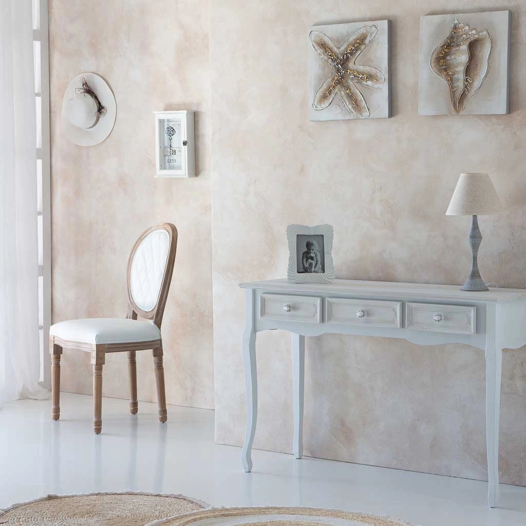 sedia in legno imbottita bianca 48x46x48/96h