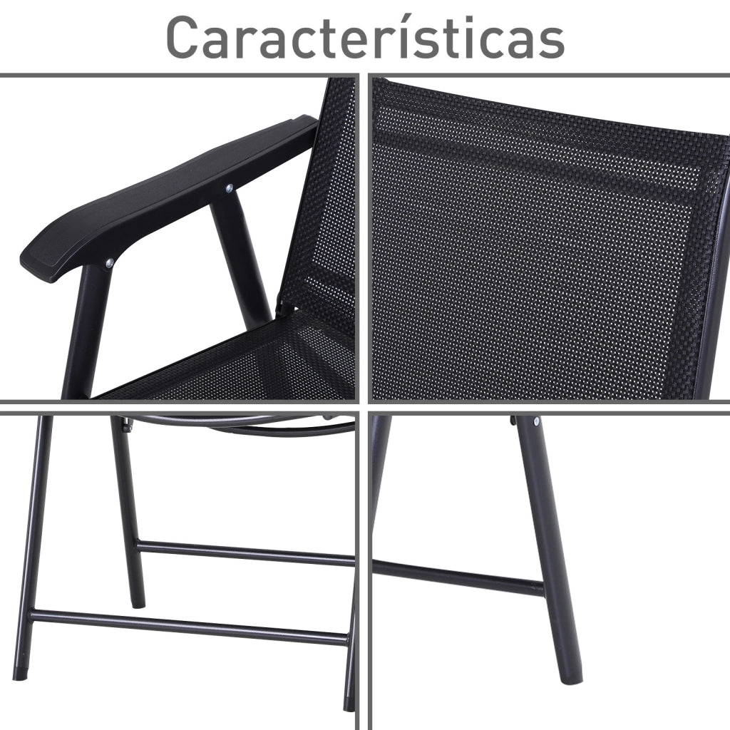 Sedia da pranzo pieghevole ¨C zephmum ¨C 2 pezzi, nero, 58x64x94 cm