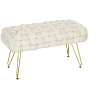 Pouf imbottito con gambe in metallo ¨C zephmum ¨C crema