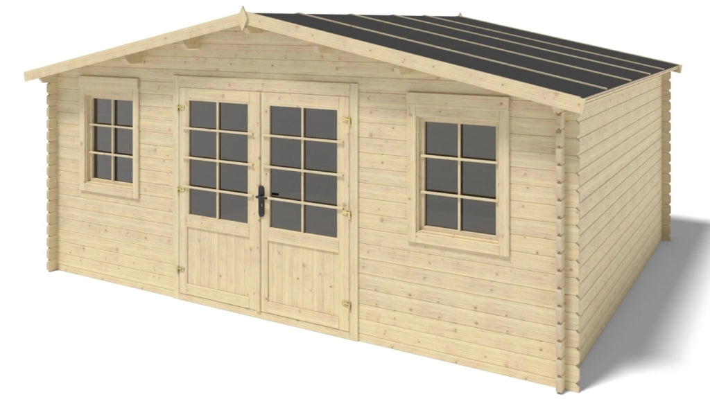 Casetta da giardino in legno - 21.42m2 - 5.1x4.2m - 34mm - colore: naturale - DOM746 - ALTANKA