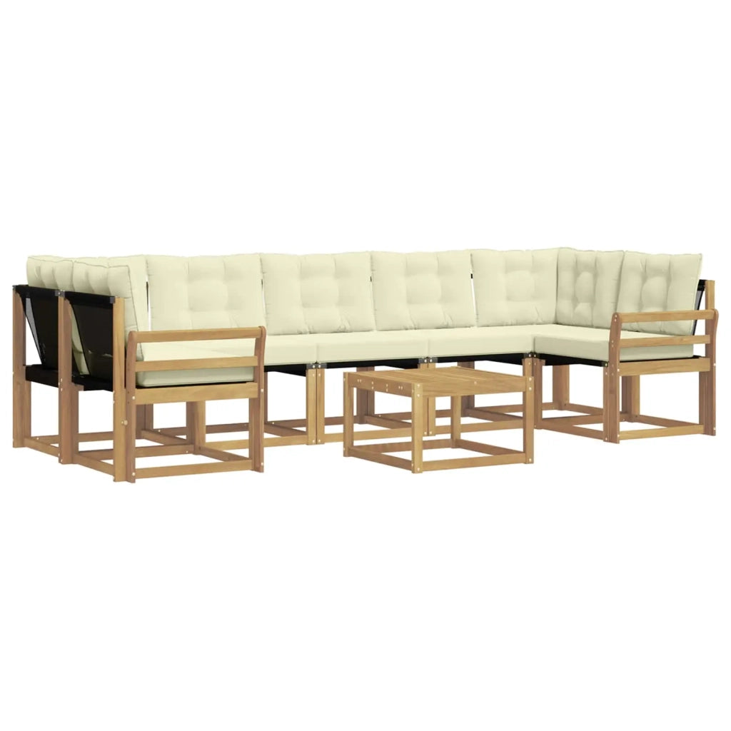 Set di divani da esterno 8 pz Bianco e Crema 3389308