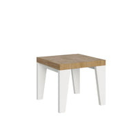 Tavolo Allungabile 90/246x90x77 cm Naxy Mix piano Quercia Natura gambe Bianco Frassino