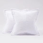 Set di due coppe di corduroy ultrasoft, 35 x 35 cm, coppe decorativi con disegni, ideali per soggiorni, uffici, camere da letto, ecc., decorazione di casa, Bianco.