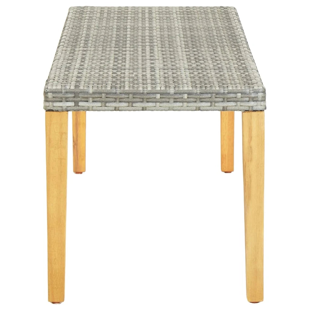 Panca da giardino arredo da giardino per esterni terrazza 80 cm resina intrecciata grigia 02_0011328